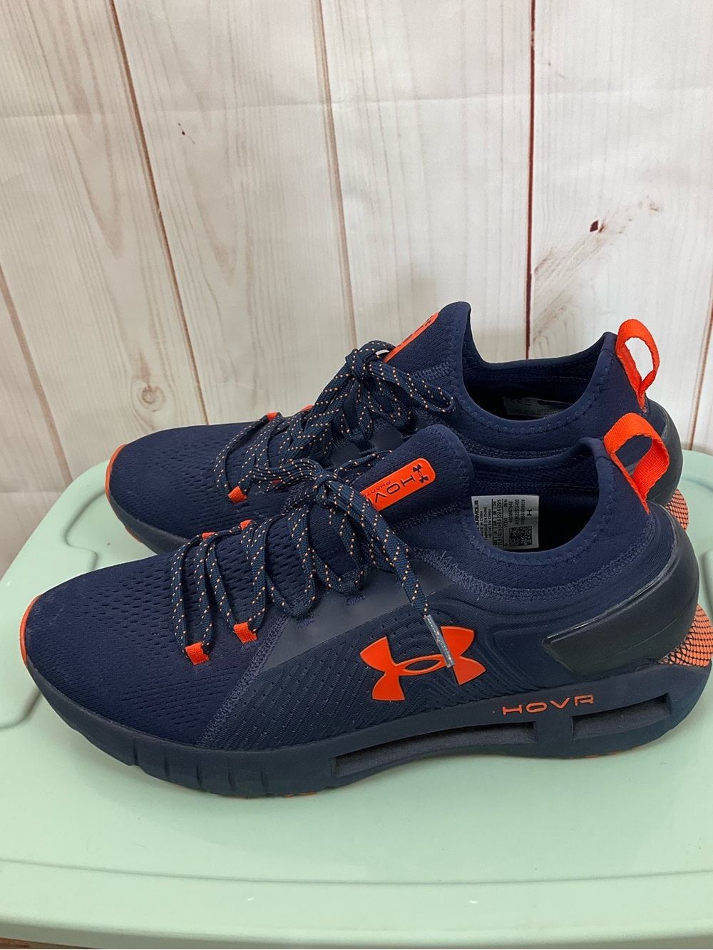 Under Armour HOVR Auburn Men's Navy Athletic Trainers with Orange Trim - Picture 4 of 9